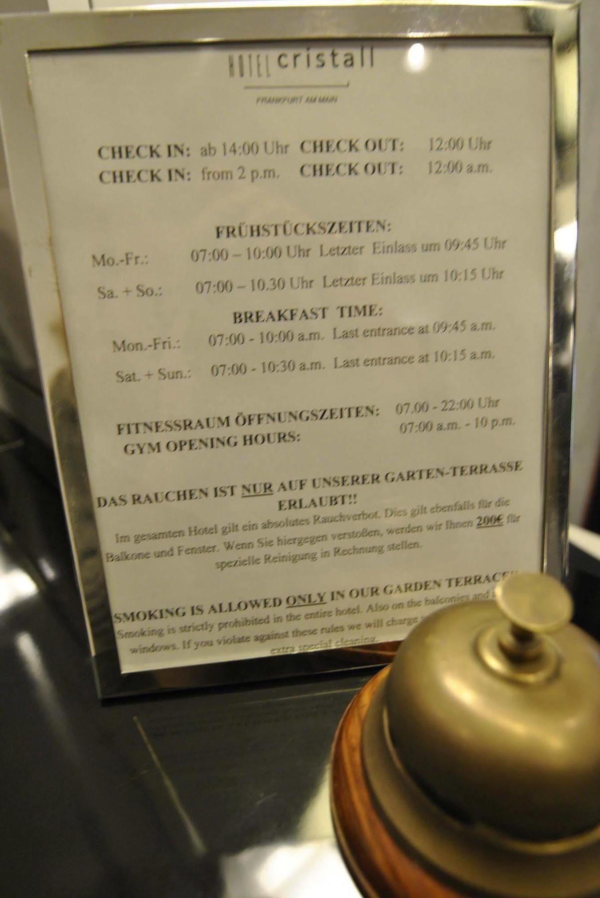 Hotel Cristall - Frankfurt City Франкфурт-на-Майне Экстерьер фото